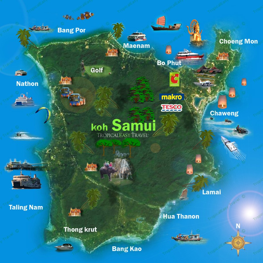 карта самуи
